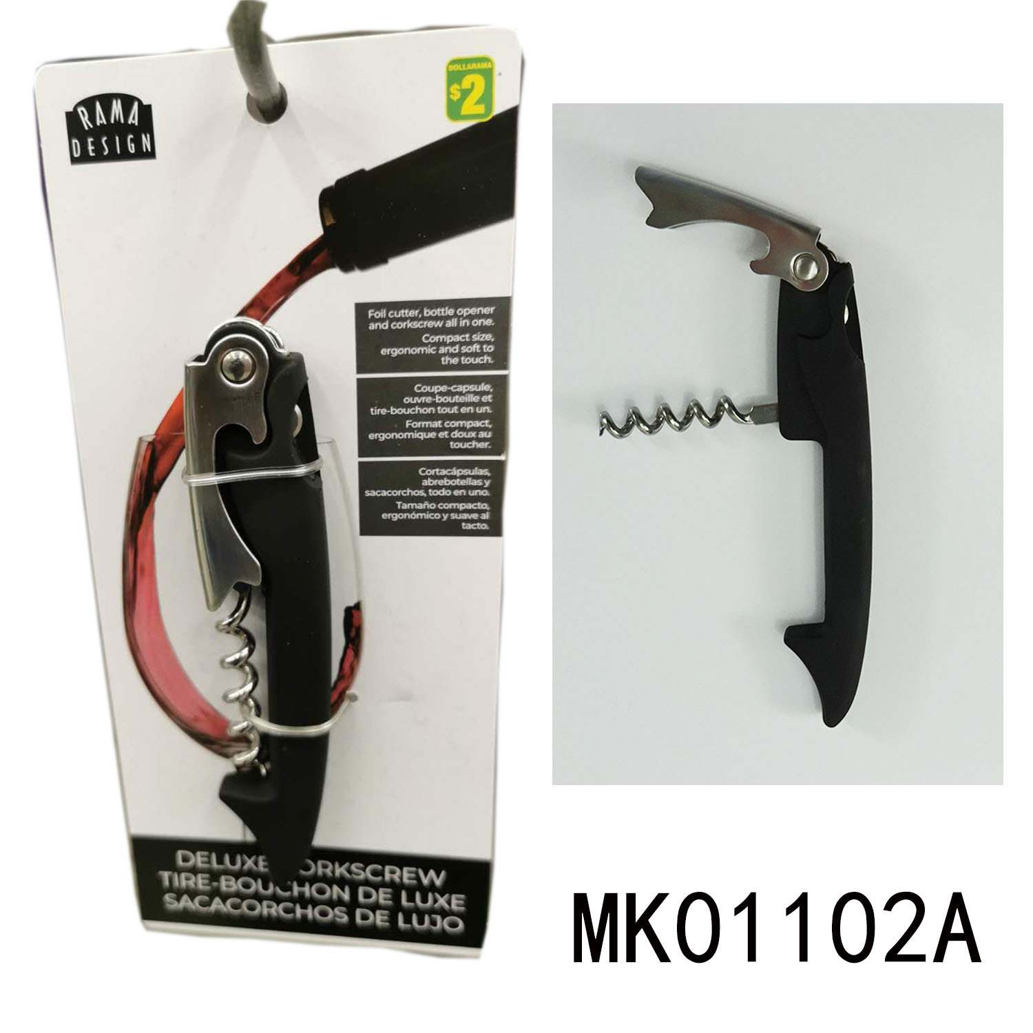 Corkscrew Handle with TPR coated TC