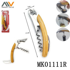 Versatile SS Bamboo Handle Wine Opener TC