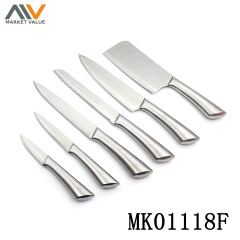 6 Piece SS Kitchen Knife set Hollow in WHITE BOX