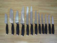 12PCS KNIFE SILICONE and STEEL Handle in BLOCK