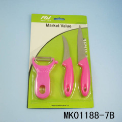 2PCS PLASTIC Handle SS KNIFE and PEELER