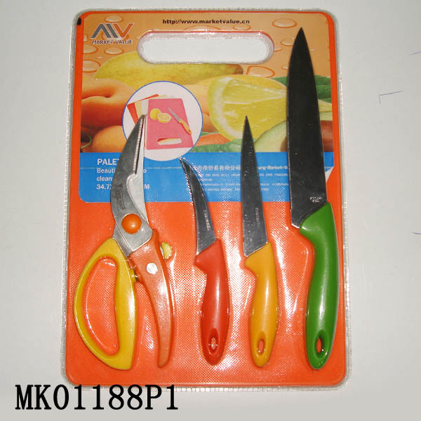 5PCS KNIFE SCISSORS and PLASTIC WHITE BOARD