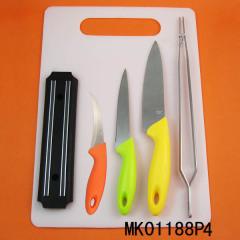 6PCS KITCHEN TOOLSKNIFE with MAGNET KNIFE HOLDER with FOOD TONG WBOARD