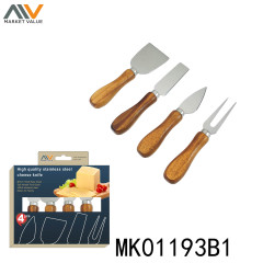 4PCS CHEESE KNIFE with WOOD Handle in CB