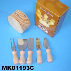 SET of 5 PCS CHEESE SET with WOODEN Handle style 2