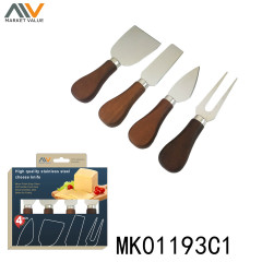 4 PCS CHEESE KNIFE with WOODEN Handle in CB