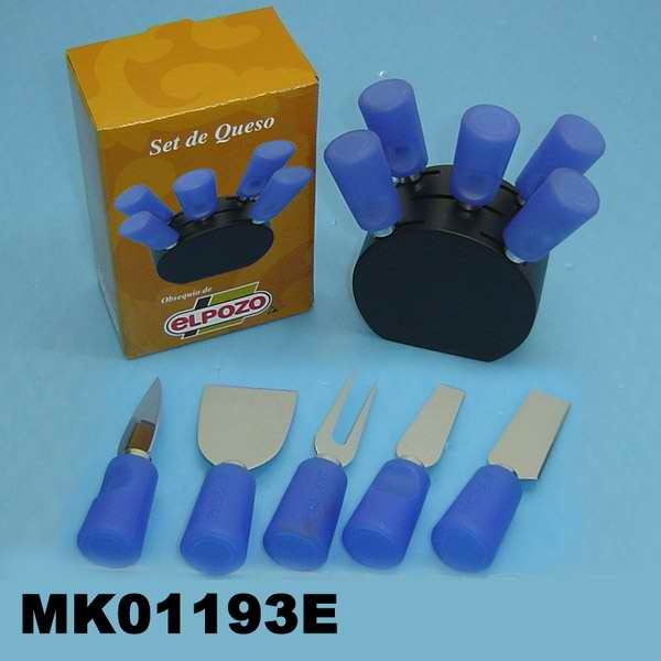 5PCS CHEESE KNIFE with WOODEN BLOCK