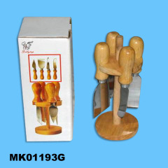 4PCS CHEESE SET with WOODEN HOLDER