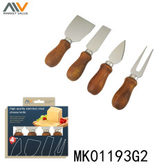 4PCS CHEESE SET with WOODEN Handle in CB