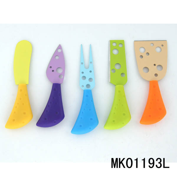 5PCS CHEESE SET with CHEESE SHAPE PLASTIC Handle