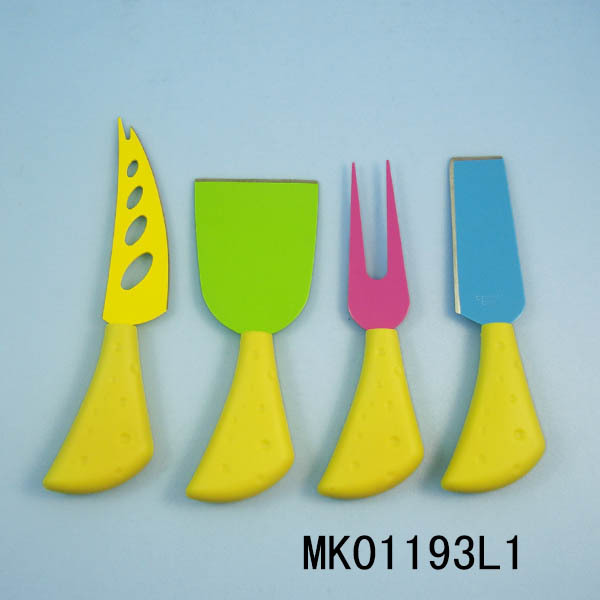 4PCS CHEESE SET with CHEESE SHAPE PLASTIC Handle