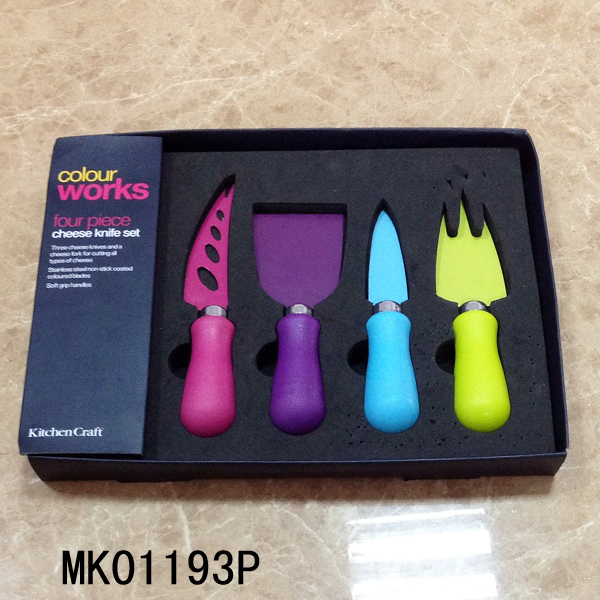 4PCS CHEESE KNIFE NON STICK COATING with CB