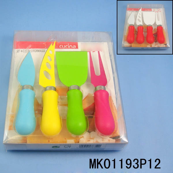 4PCS CHEESE KNIFE NON STICK COATING in PVC BOX