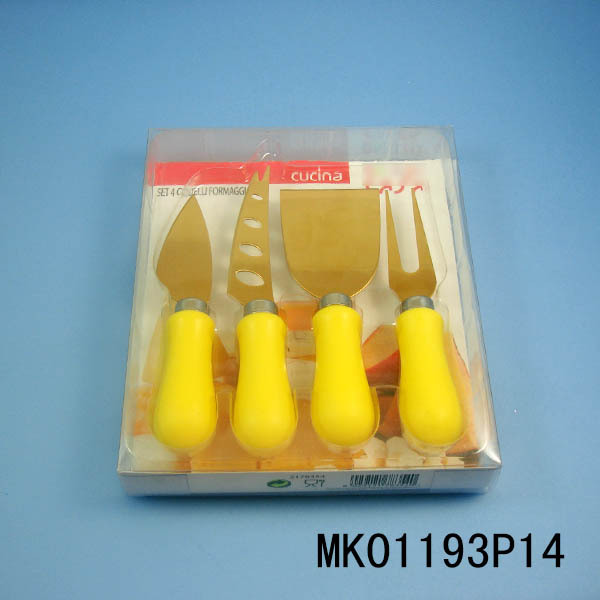 4PCS TITANIZE CHEESE KNIFE in PVC BOX style 3