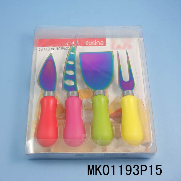 4PCS TITANIZE CHEESE KNIFE in PVC BOX style 2