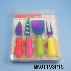 4PCS TITANIZE CHEESE KNIFE in PVC BOX style 2