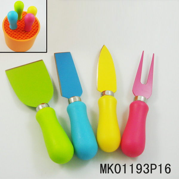 4PCS NON STICK COATING CHEESE KNIFE with PLASTIC Handle style 4