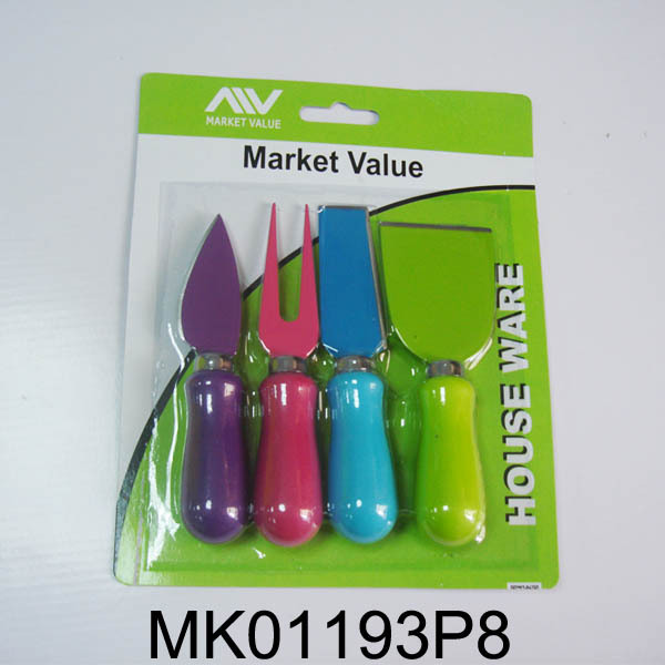 4PCS NON STICK COATING CHEESE KNIFE with PLASTIC Handle