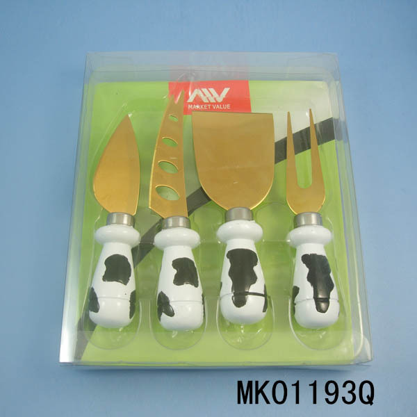 4PCS TITANIZE CHEESE KNIFE in PVC BOX