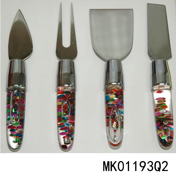 4PCS CHEESE KNIFE with PLASTIC Handle