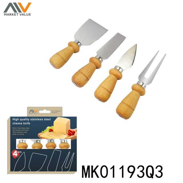 4PCS CHEESE KNIFE with WOODEN Handle in CB style 8