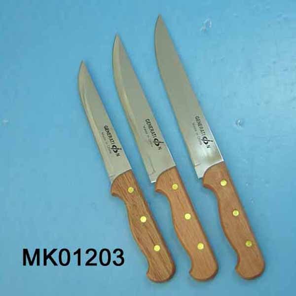 3PCS MEAT KNIFE with WOODEN Handle