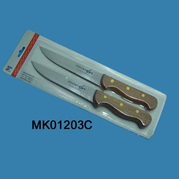 2PCS WOODEN Handle SLICE KNIFE