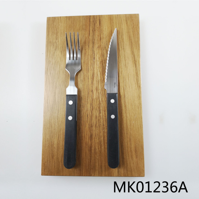 STEAK KNIFE and FORK and CUTTING BOARDSTEAK HOME
