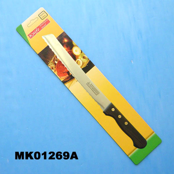 9in BREAD KNIFE with WOODEN Handle COLOUR WOODEN Handle