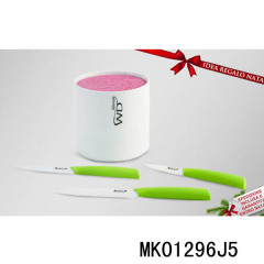 3PCS CERAMIC KNIFE with PLASTIC Handle with PLASTIC Stand