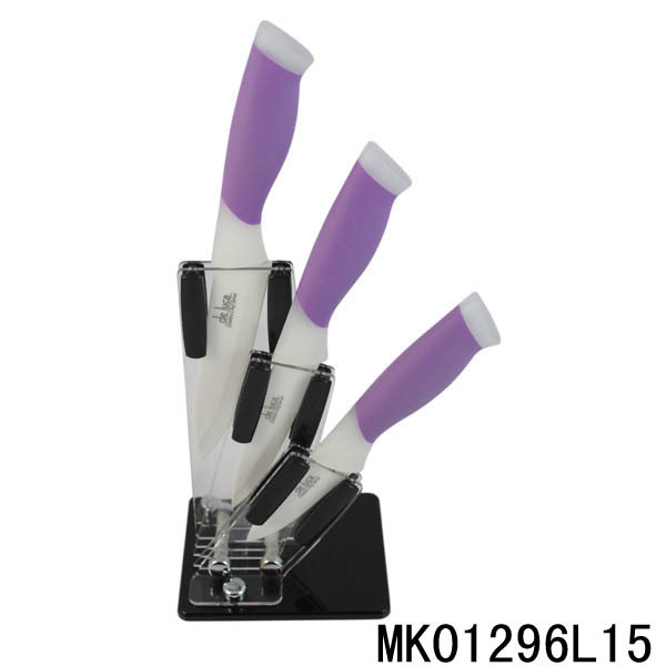 3PCS CERAMIC KNIFE with ACRYLIC HOLDER with CB