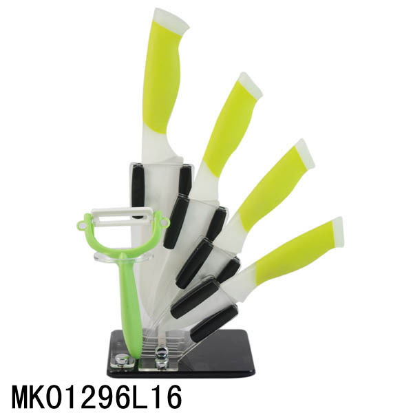 4PCS CERAMIC KNIFE with PEELER with ACRYLIC HOLDER SET with CB