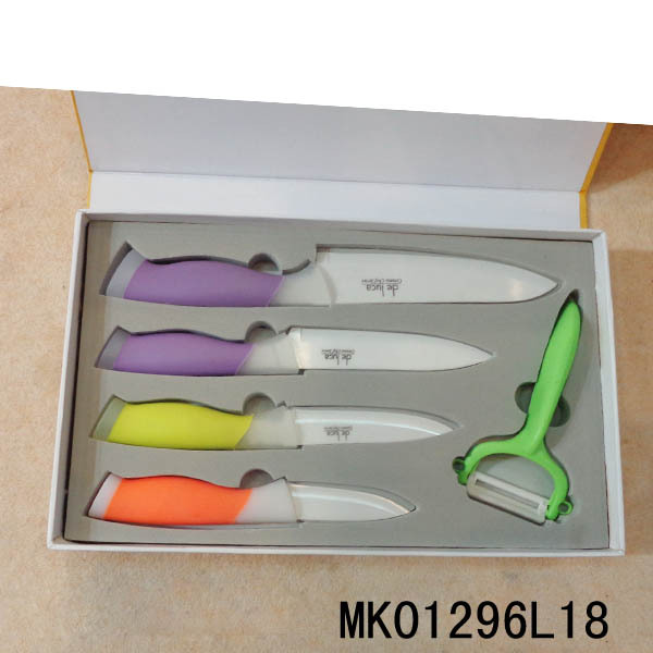 4PCS CERAMIC KNIFE SOFT Handle and CERAMIC PEELER in GIFI BOX