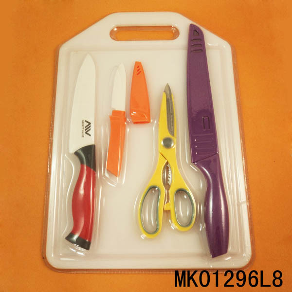 3PCS KNIFE and SCISSORS and PLASTIC BOARD