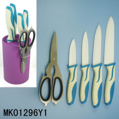 4PCS RUBBER Handle CERAMIC KNIFE with