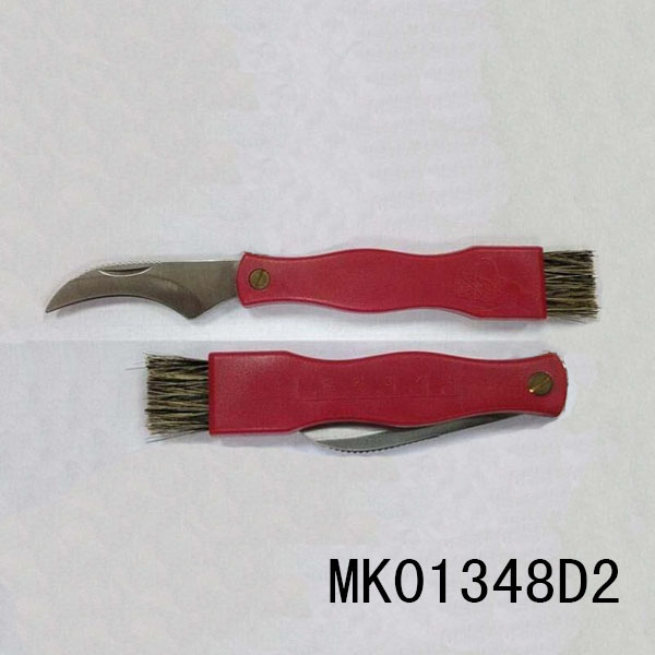 FOLD MUSHROOM KNIFE with PLASTIC Handle WHITE BOX