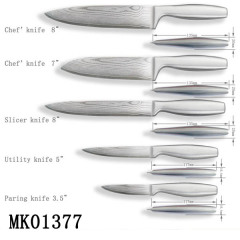 7in DAMASK STEEL CHEF KNIFE HOLLOW Handle IN WINDOWS BOX style 3