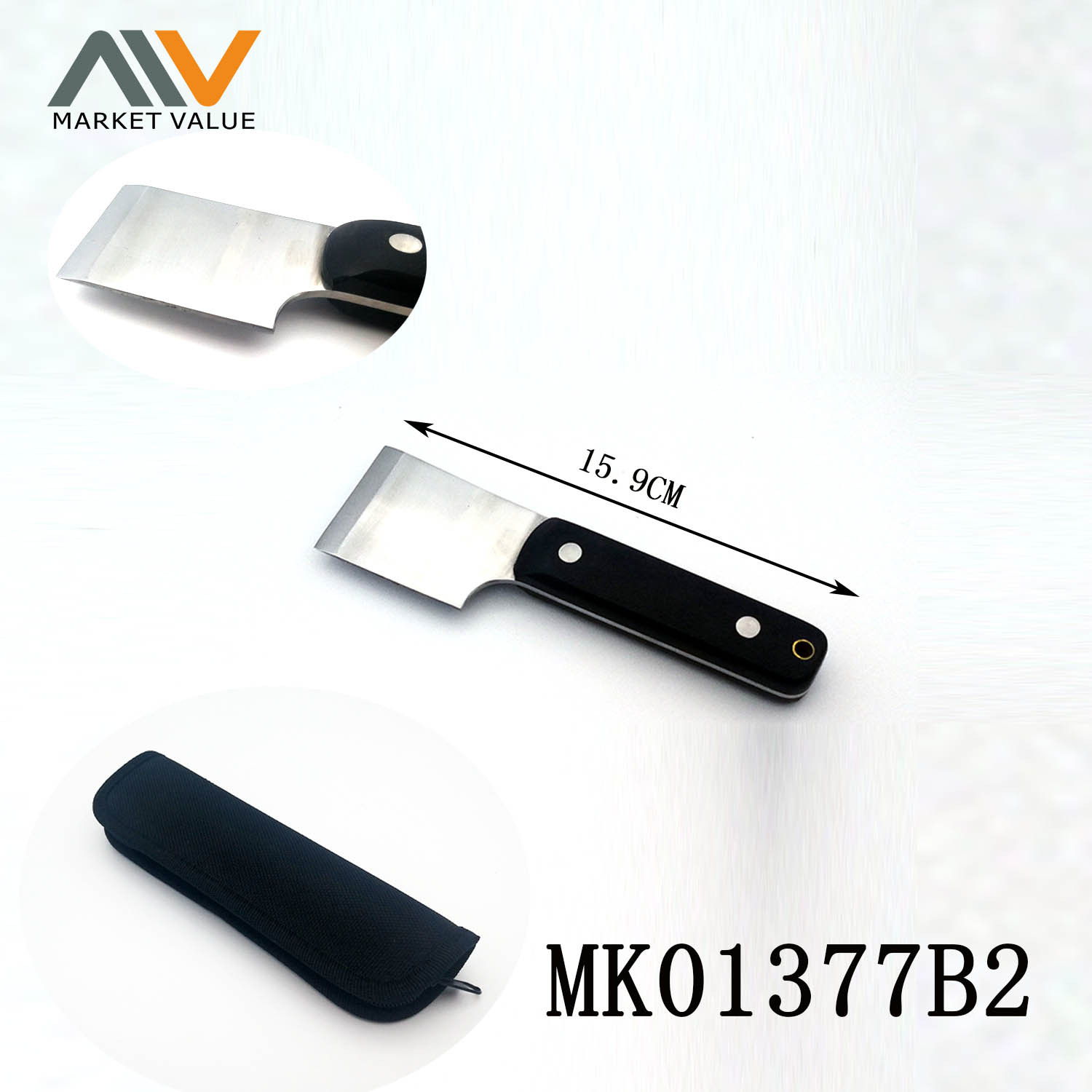 Leather Knife with G10 Handle in Nylon Pouch