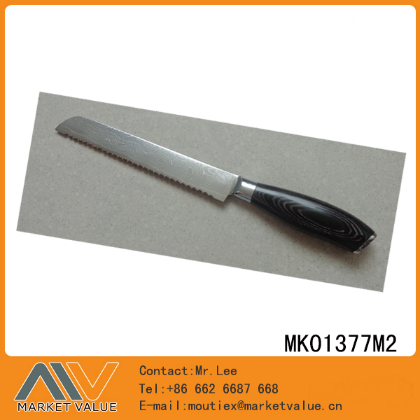 8in DAMASK STEEL BREAD KNIFE style 2