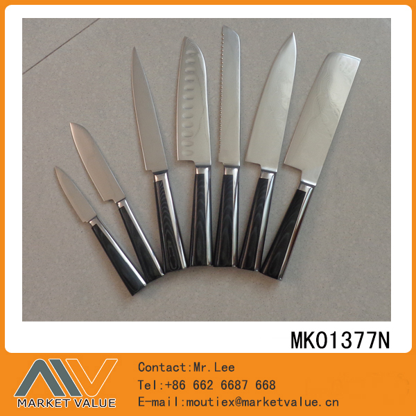 7PCS DAMASK STEEL KITCHEN KNIFE with MAKAR TOWER Handle
