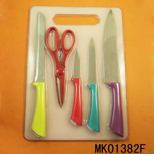 4PCS KNIFE and SCISSORS and PLASTIC BOARD