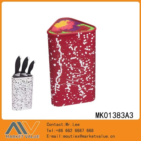 TRIANGULAR FLEXIBLE KNIFE BLOCK with COLORFUL PP ROD