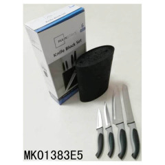 4PCS KNIFE with TPR Handle with PLASTIC HOLDER in CB