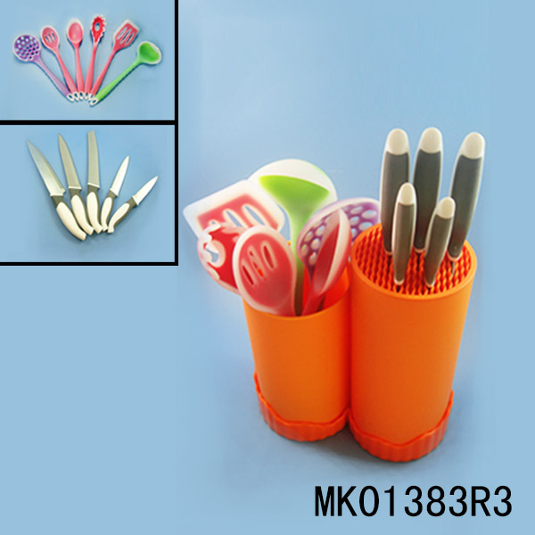 KITCHEN TOOLS BOX with 5PCS KNIFE with 6PCS SILICONE KITCHEN TOOLS