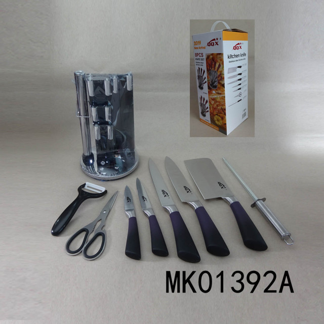 9PCS SS KITCHEN KNIFE with PLASTIC CUTTER CB