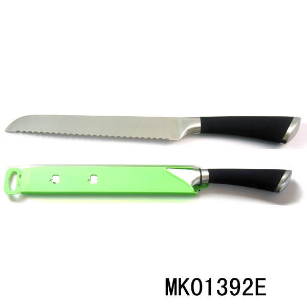 8in SS KITCHEN KNIFE BREAD KNIFE HOLLOW with PP HANG COVER