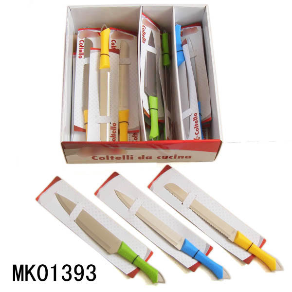 Kitchen knives with PP Handle 8in 1.5mm-3 assorted