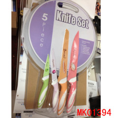 PLASTIC BOARD and SET of 4 KITCHEN KNIVES