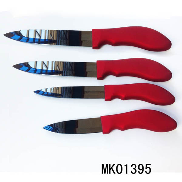4PCS PLASTIC Handle KITCHEN KNIFE