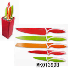 SET of 5 NON STICK COATING KITCHEN KNIFE with PLASTIC Stand in CB